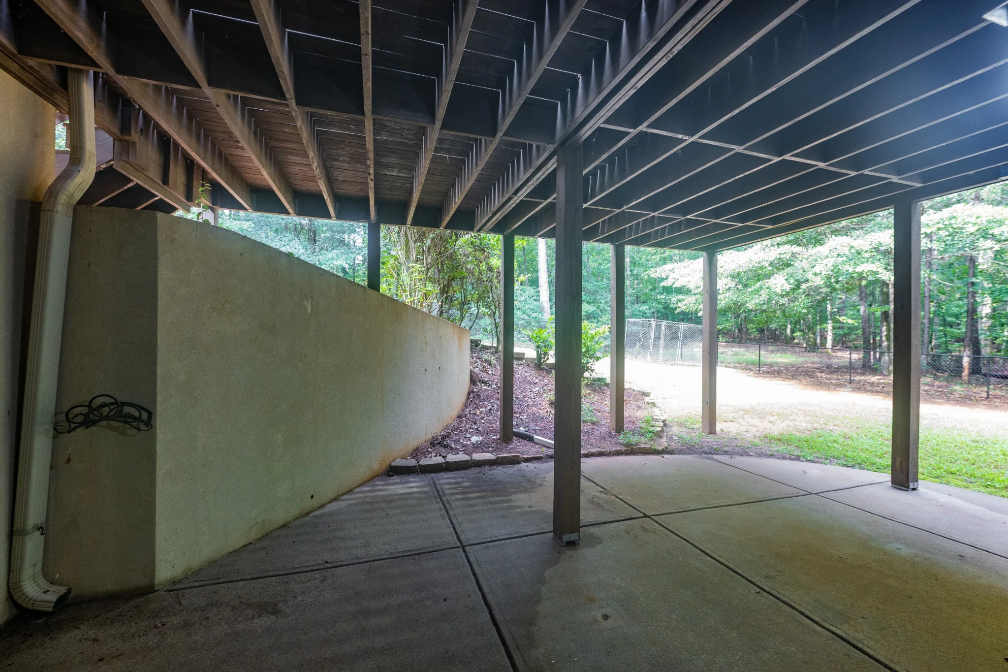 Covered patio below the deck