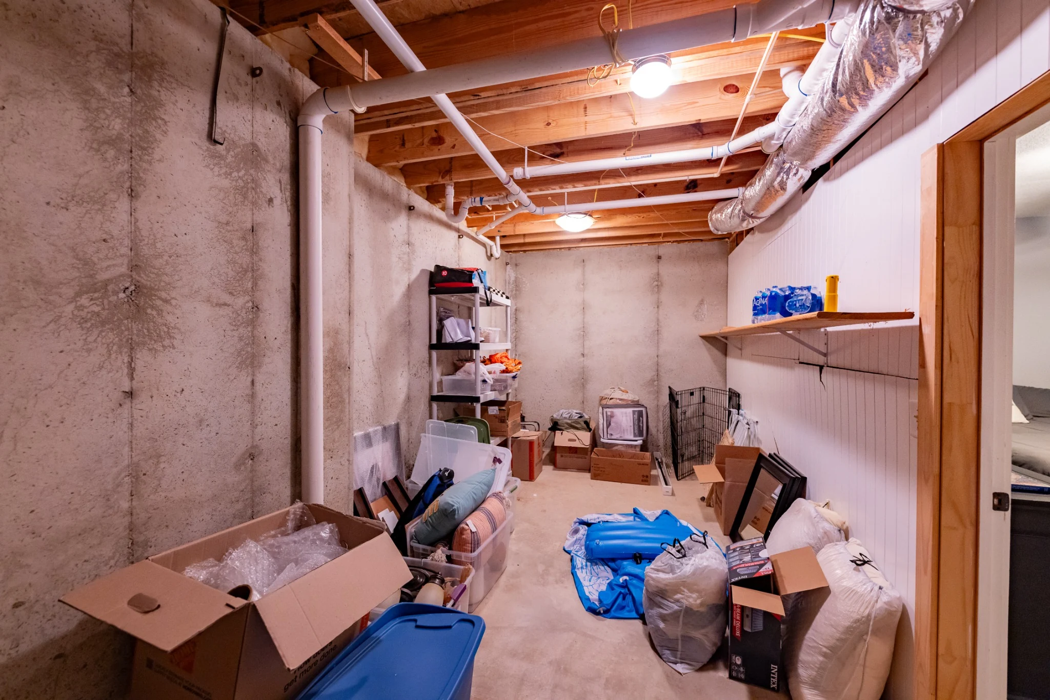 Unfinished storage room
