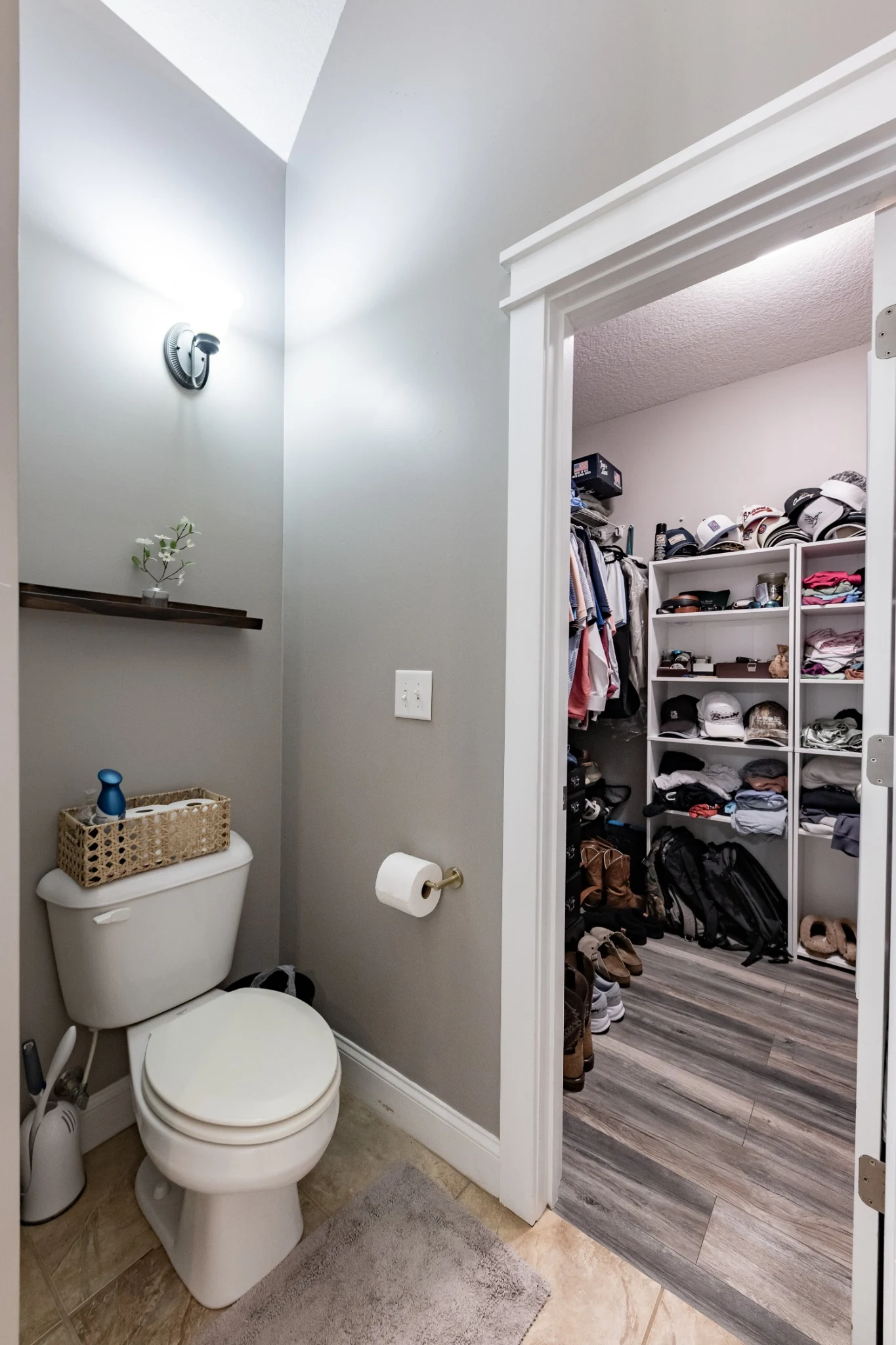 Owner's bath private water closet and walk-in closet