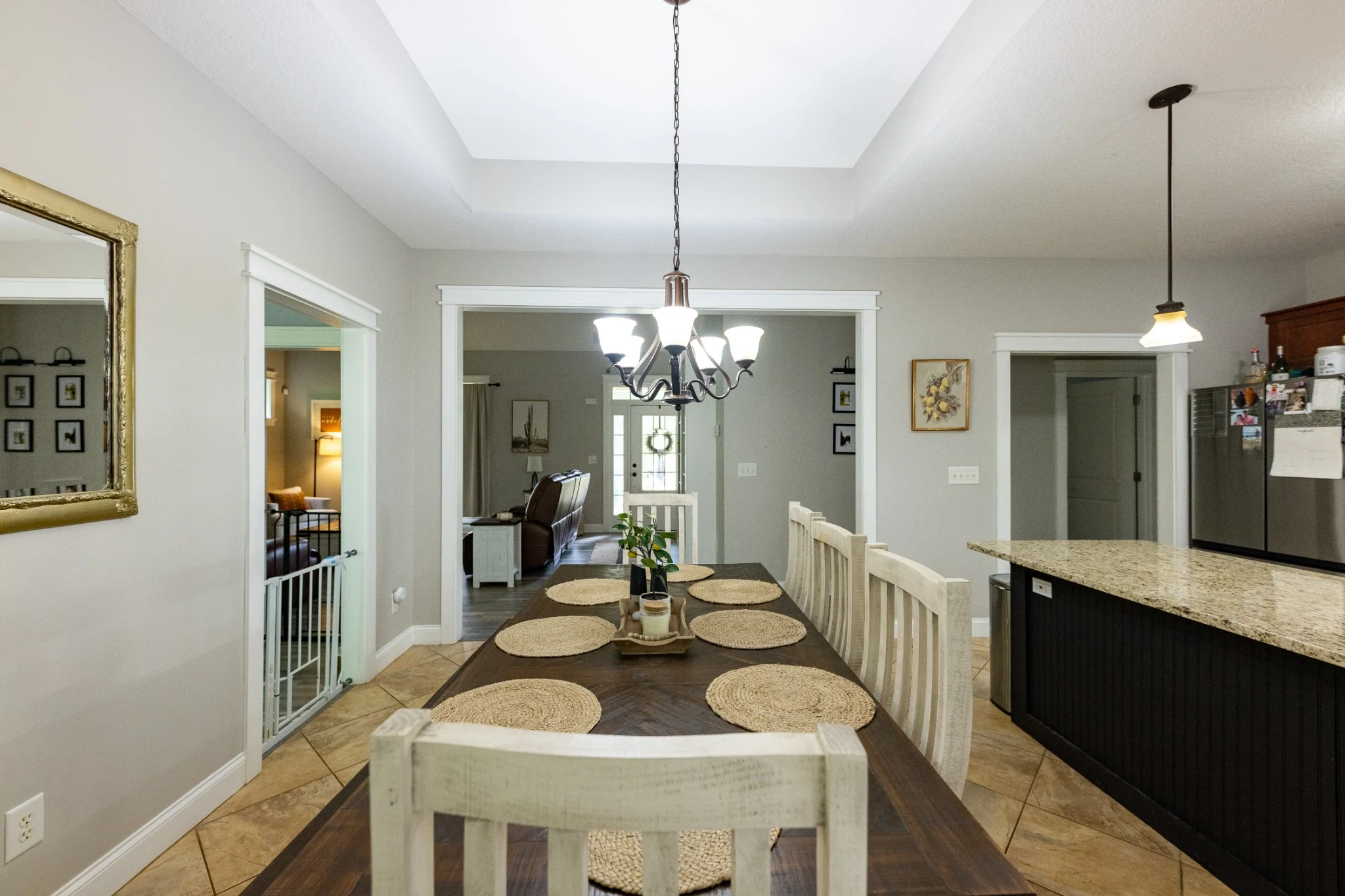 Kitchen with granite island